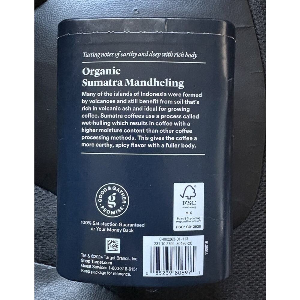 Good & Gather Signature Sumatra Mandheling Med Roast Ground 12 oz BB 2/22/27 - Picture 3 of 6